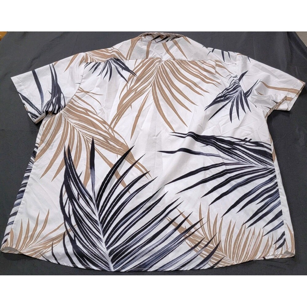 Mens 3XL Multicolor Button Up Shirt Short Sleeve with Palm Leaves Design - Picture 8 of 12